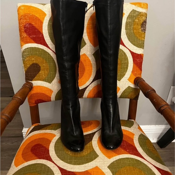 Nine West Black Heeled Boots with Knee-High Design and Moderate Heel - Picture 1 of 4